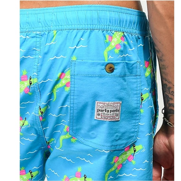Party Pants Men’s Neon Lazy River Swim Trunks Board Shorts size small - Picture 13 of 14